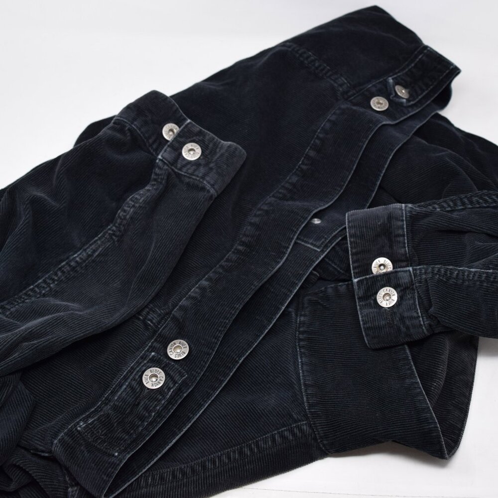 Canyon River Blues Corduroy Jacket Men Large Button Up Black Casual Cozy Outdoor - Picture 12 of 12